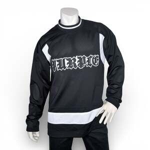 Purple Brand Team Mesh Colourblock Long-Sleeve Hockey Jersey Black